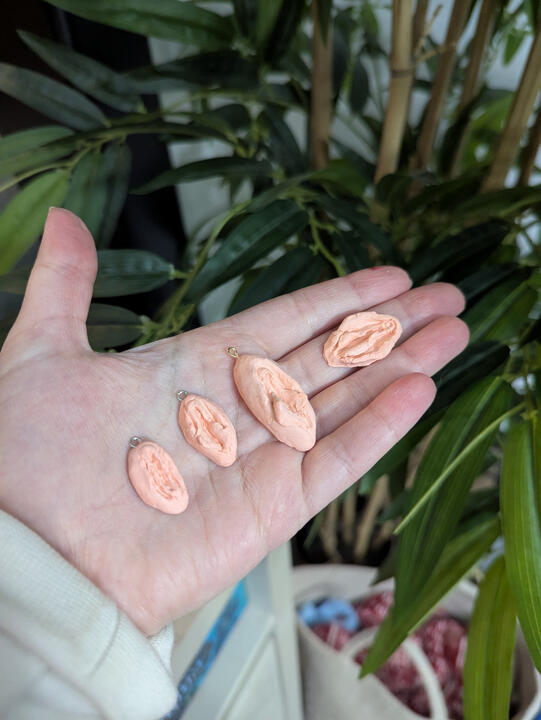 Clay Sculpted Vulva Pendants