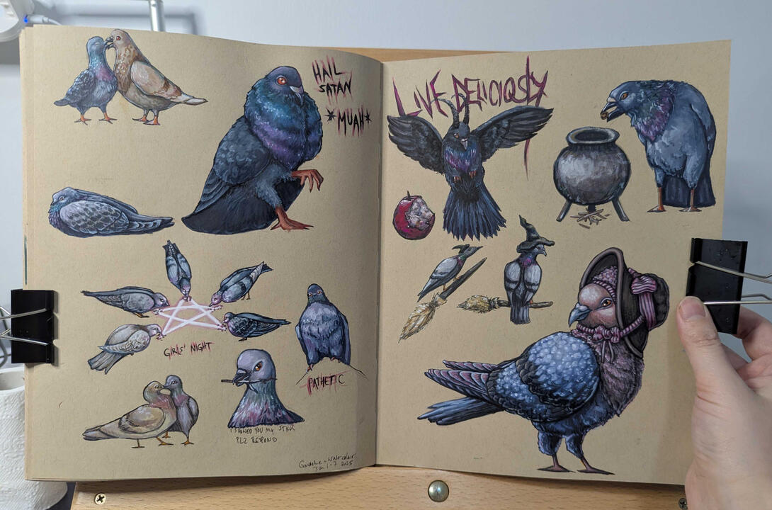 Pigeon Pages 2 (Gouache)