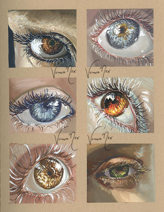 Eye Studies (Gouache)