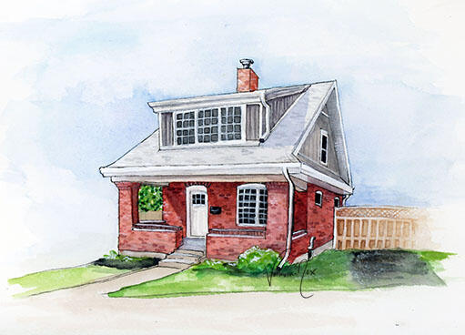 Pen & Watercolour House Portrait 1