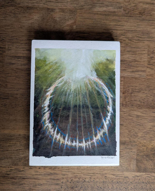 Lens Flare in Gouache (5x7") $200